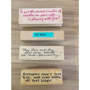 Birthday Rubber Stamps Set Of 4
